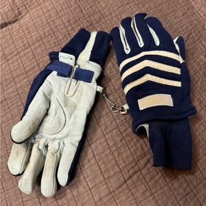 Elegant Blue and Cream Men's Gloves